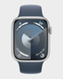 Apple Watch Series 9 MR9E3 GPS 45mm M L Silver Aluminium Case with Storm Blue Sport Band