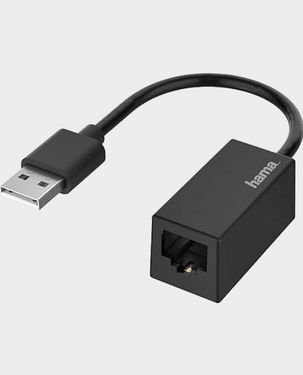 Hama Ethernet Adapter USB A to LAN/Ethernet Socket 00200324  (Black)