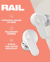 Skullcandy Rail True Wireless Earbuds In ear S2RLW-Q751  (Bone/orange Glow)