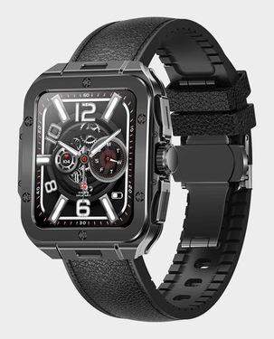 Swiss Military Alps 2 Smart Watch Gun Metal Frame with Black Leather Strap