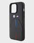 BMW iPhone 15 Pro M Pu Leather & Carbon With Metal Logos (Black)