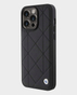 BMW iPhone 15 Pro Max Leather Case with Sign Quilted Pattern (Black)