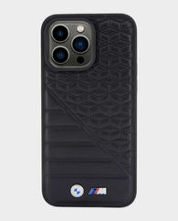 BMW iPhone 15 Pro Max M PU Leather with BI Pattern (Black)