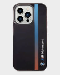 BMW iPhone 15 Pro Max Motorsport IML Case With Tricolor Stripe (Black)