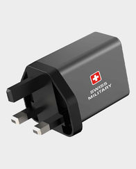 Swiss Military 65w Gan Super Charger - (gray) + Swiss Military Usb-c To Usb-c Cable 100w 2m (black)