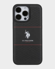 U.s. Polo iPhone 15 Pro Max Pu HS Pattern DH Stripe Hard Case (Black)