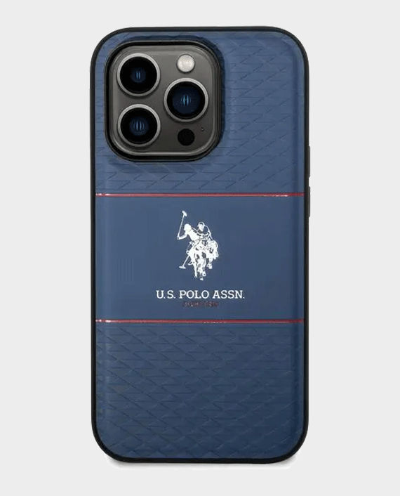 Buy U.S. Polo iPhone 15 Pro Max Pu Leather Case With DH Tricolor Line