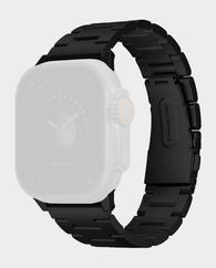 Uniq Apple Watch 49 45 44 42mm Osta Steel Strap with Self Adjustable Links (Black)