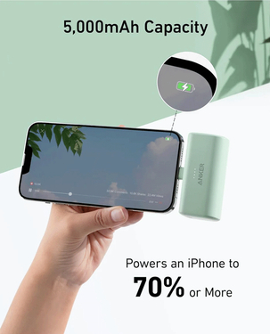 Anker Nano Powerbank 5000mAh 12W Built In Lightning Connector A1645H31 (Blue)