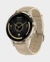 Garmin Venu 3S Soft Gold Stainless Steel Bezel with French Grey Case and Leather Band in Qatar
