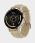Garmin Venu 3S Soft Gold Stainless Steel Bezel with French Grey Case and Leather Band in Qatar