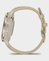 Garmin Venu 3S Soft Gold Stainless Steel Bezel with French Grey Case and Leather Band