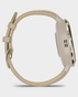 Garmin Venu 3S Soft Gold Stainless Steel Bezel with French Grey Case and Leather Band