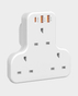 Moxedo 6 in 1 UK-Plug Power Extension Adapter with 3 AC Outlet 2 USB-A Ports and 20W Type-C in Qatar