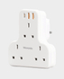Moxedo 6 in 1 UK Plug Power Extension Adapter with 2 USB A Ports and 20W USB Type C