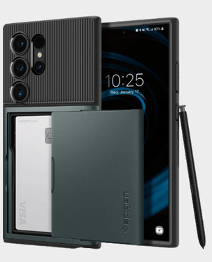 (verification pending)Spigen Slim Armor Case for Samsung Galaxy S24 Ultra ACS07307 - Abyss Green