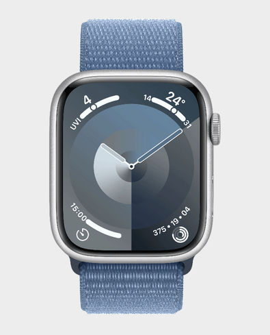 Buy Apple Watch Series 9 MR9F3 GPS 45 mm Silver Aluminium Case with Winter Blue Sport Loop in Qatar AlaneesQatar.Qa