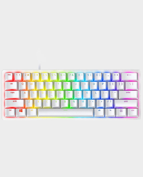 Razer Huntsman Mini 60 Gaming Keyboard Clicky Optical Switch Purple RZ03-03390300-R3M1 - White