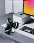 Aukey MagFusion Z 3-in-1 design for iPhone, Apple watch and Airpods Foldable Magnetic 15W Fast Wireless Charger LC-MC312-GY (Grey)