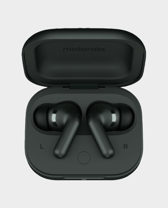 Motorola Moto Buds+ True Wireless Earbuds / 38 Hours Playtime / ANC / Sound By Bose / Dolby Atmos / Water Protection / PG38C05743 - Forest Grey