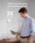 Anker PowerPort 111 Nano Mobile Charger  20W  Fast Charging  USB C  A2633V22  (White) Anker Powerline 111 Flow USB C With Lightning Cable 6ft A8663H61 (Green)