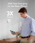 Anker PowerPort 111 Nano Mobile Charger  20W  Fast Charging  USB C  A2633V22  (White) Anker Powerline 111 Flow USB C With Lightning Cable 6ft A8663H61 (Green)