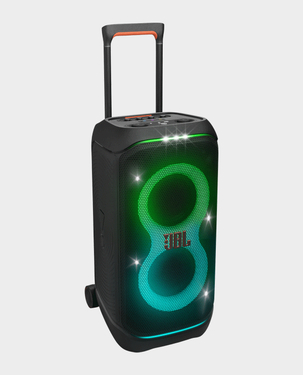 JBL Party Box Stage 320 18 Hours of Play Time IPX4 Splashproof AI Sound Boost Lightshow (Black)