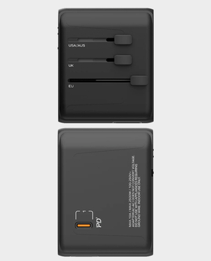 Momax 1 World Travel Charger  PD Fast Charging  35W  3 USB C ports and 2 USB A ports  (Black)