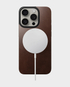 Nomad Magnetic Leather Back Case For Apple iPhone 15 Pro   MagSafe and wireless charging compatible  Horween leather  NM01601685 (Rustic Brown)