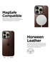 Nomad Magnetic Leather Back Case For Apple iPhone 15 Pro   MagSafe and wireless charging compatible  Horween leather  NM01601685 (Rustic Brown)