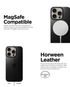 Nomad Magnetic Leather Back Case For Apple iPhone 15 Pro  MagSafe and wireless charging compatible  Horween leather  NM0160985 (Black)