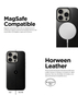 Nomad Magnetic Leather Back Case For Apple iPhone 15 Pro  MagSafe and wireless charging compatible  Horween leather  NM0160985 (Black)