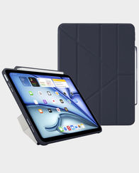 Pipetto Origami No 3 iPad Air 13 2024  Premium Vegan PU  5 in 1 Stand Positions  Shock Absorption  Apple Pencil Compatibility Tablet Case  P053 113 AE (Dark Blue)