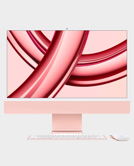 Apple iMac 24 inch / MQRT3 / M3 Chip / 8-Core CPU and 10-Core GPU / 8GB RAM / 256GB SSD / 4.5K Retina display / English Arabic Keyboard / macOS - Pink