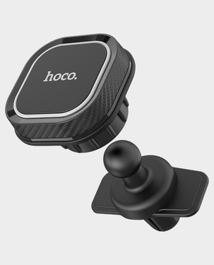 Hoco Intelligent Air Outlet Magnetic Mount Car Holder Universal Rotation PC ABS Silicone Material CA52 (Black)