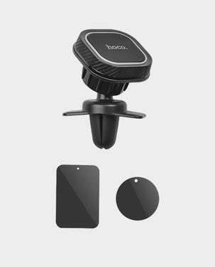 Hoco Intelligent Air Outlet Magnetic Mount Car Holder Universal Rotation PC ABS Silicone Material CA52 (Black)