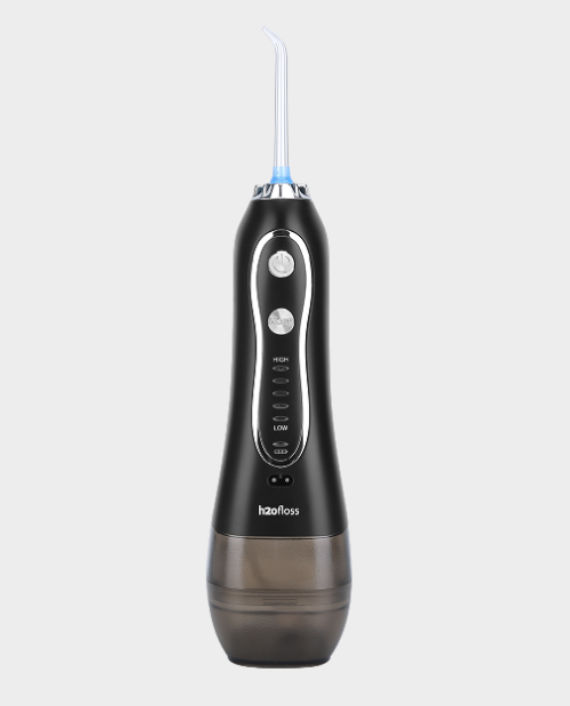 H2Ofloss Water Flosser Professional Cordless Dental Oral Irrigator /  HF-6 / 300ml Reservoir Home and Travel / Portable and Rechargeable IPX7 / - Black