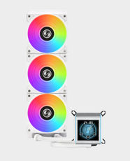 Lian Li Galahad AIO II LCD 360 ARGB Liquid CPU Cooler / 360mm Radiator / 3 x Daisy-Chained 120mm ARGB Fans / Asetek 8th Gen Pump / 2.88” IPS LCD / Pre-installed Design / 45° Rotary Fittings / L-Connect 3 Control (White) in Qatar