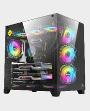 Acegeek Mercury R425 Pro PC Case ATX Tower / Dual Side Full Tempered Glass / 7 x 120mm RGB Fans / 360mm Radiator Support / AG-MERCURY-R425-PRO-BK (Black) in Qatar