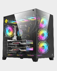 Acegeek Mercury R425 Pro PC Case ATX Tower / Dual Side Full Tempered Glass / 7 x 120mm RGB Fans / 360mm Radiator Support / AG-MERCURY-R425-PRO-BK (Black) in Qatar