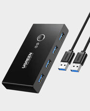 Ugreen 2 in 4 USB 3.0 4 Port Switch with 2 Pack USB A Male Cable Price in Qatar