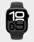 Apple Watch Series 10 GPS + Cellular 42 mm Jet Black Aluminum Case with Black Sport Band M/L (MWX73) in Qatar