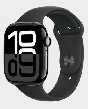 Apple Watch Series 10 GPS + Cellular 42mm Jet Black Aluminum Case with Black Sport Band M/L - MWX73