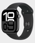 Apple Watch Series 10 GPS + Cellular 42mm Jet Black Aluminum Case with Black Sport Band M/L - MWX73