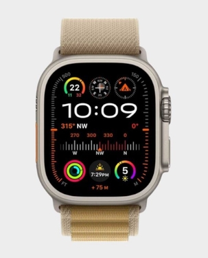 Apple Watch Ultra 2 GPS + Cellular 49mm Natural Titanium Case with Tan Alpine Loop / Medium / (MX4F3) in Qatar