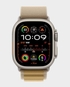 Apple Watch Ultra 2 GPS + Cellular 49mm Natural Titanium Case with Tan Alpine Loop / Medium / (MX4F3) in Qatar