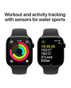 Apple Watch Series 10 GPS + Cellular 42mm Jet Black Aluminum Case with Black Sport Band M/L - MWX73