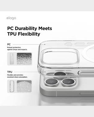 Elago Clear Case For IPhone 16 Pro Max / Magsafe / PC + TPU Hybrid Technology / Soft Feeling