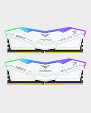 TeamGroup T-FORCE DELTA RGB 32GB RAM (16GB x 2) - DDR5 - RGB - 6000 MHz Frequency - CL38 Latency (FF4D532G6000HC38ADC01) - White in Qatar