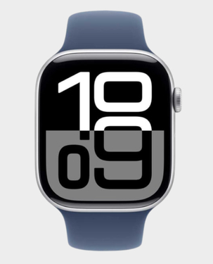 Apple Watch Series 10 GPS + Cellular 42 mm Silver Aluminum Case with Denim Sport Band S/M (MWX33) in Qatar